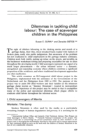 Dilemmas in tackling child labour: the case of scavenger children in the Philippines