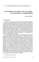 Las mujeres en el medio rural y su trabajo: como favorecer su independencia