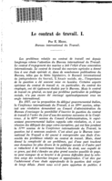 Le contrat de travail: I