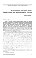 Rural women and their work: dependence and alternatives for change