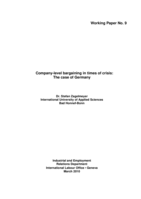 Company-level bargaining in times of crisis: the case of Germany