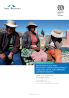 Achieving scale and efficiency in microinsurance through retail and banking correspondents