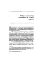 Politique commerciale et croissance de l'emploi
