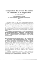 Comparaison des revenus des salariés de l'industrie et de l'agriculture