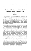 Industrialisation and technical training in the Kazakh S.S.R.