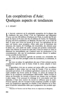 Les coopératives d'asie: quelques aspects et tendances