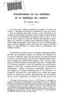 Considération sur les méthodes de la statistique des salaires