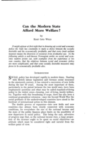 Can the modern state afford more welfare
