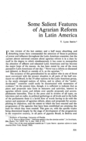 Some salient features of agrarian reform in Latin America