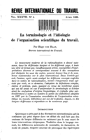 La terminologie et l'idéologie de l'organisation scientifique du travail