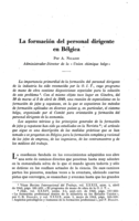 La formación del personal dirigente en Bélgica