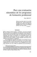 Para una evaluación sistemática de los programas de formación profesional