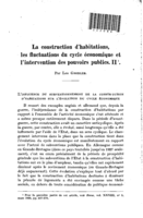 La construction d'habitations, les fluctuations du cycle économique et l'intervention des pouvoirs publics: II