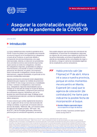 Asegurar la contratación equitativa durante la pandemia de la COVID-19