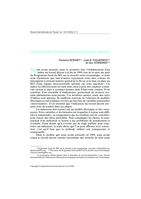 Une famille d'indicateurs du travail décent