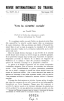 Vers la sécurité sociale