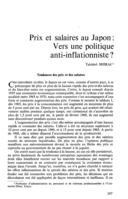 Prix et salaires au Japon: vers une politique anti-inflationniste?