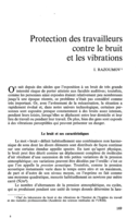 Protection des travailleurs contre le bruit et les vibrations