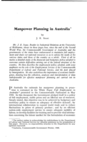 Manpower planning in Australia