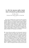 Le rôle des moyens audio-visuels dans la formation professionnelle