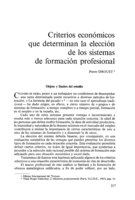 Criterios económicos que determinan la elección de los sistemas de elección profesional