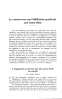 La controverse sur l'affiliation syndicale aux Etats-Unis