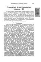 The employment of women in Japanese industry: III