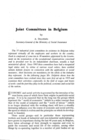 Joint committees in Belgium