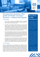 Growing microenterprises: how gender and family can impact outcomes : evidence from Uganda