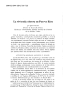 La vivienda obrera en Puerto Rico