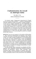 L'administration du travail en Amérique latine