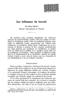 Les tribunaux du travail