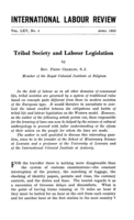 Tribal society and labour legislation