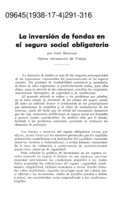 La inversión de fondos en el seguro social obligatorio