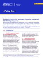 Enabling environment for sustainable enterprises and the post- COVID-19 rapid response