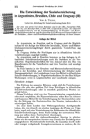 The development of social insurance in Argentina, Brazil, Chile, and Uruguay: I