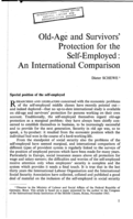 Old-age and survivors' protection for the self employed: an international comparison