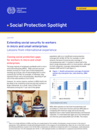 Extending social security to workers in micro and small enterprises: lessons from international experience