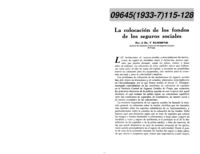 La colocación de los fondos de los seguros sociales
