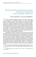 Devolving public employment services: preliminary assessment of the Australian experiment