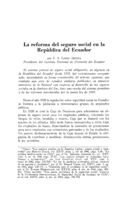 La reforma del seguro social en la República del Ecuador