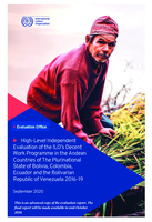 Independent high-level evaluation of the ILO’s Decent Work Programme in the Andean countries of the Plurinational State of Bolivia, Colombia, Ecuador, Peru and the Bolivarian Republic of Venezuela, 2016-19: final report
