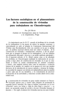 Los factores sociológicos en el planeamiento de la construcción de viviendas para trabajadores en Checoslovaquia