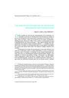 Factores socioculturales de las decisiones laborales de las mujeres suizas
