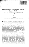 L'organisation économique pour la guerre totale en ce qui concerne plus particulièrement les travailleurs