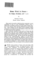 Home work in France: its origin, evolution, and future