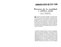 Descenso de la natalidad y política social