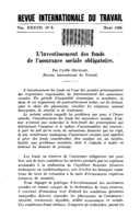 L'investissement des fonds de l'assurance sociale obligatoire
