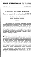 L'incidence des conflits du travail: taux des journées de travail perdues, 1927-1947