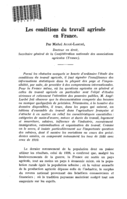 Les conditions du travail agricole en France